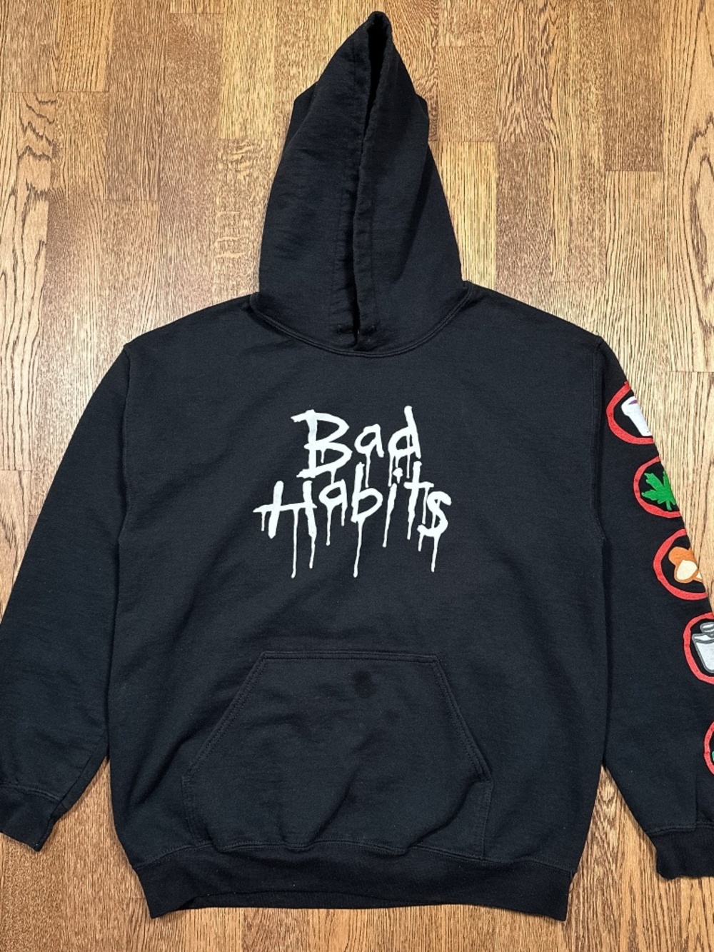 NAV x The Weeknd XO Bad Habits Tour Music Black Fleece Hoodie Mens Medium